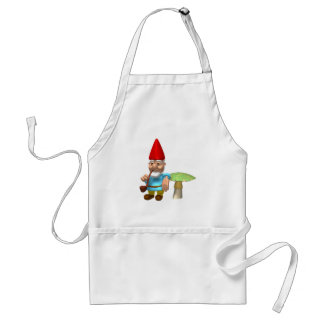 gnome leaning on mushroom standard apron