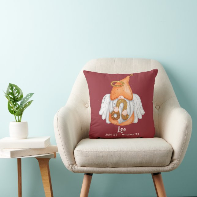 Gnome Leo Astrology Sign Angel Cushion (Chair)