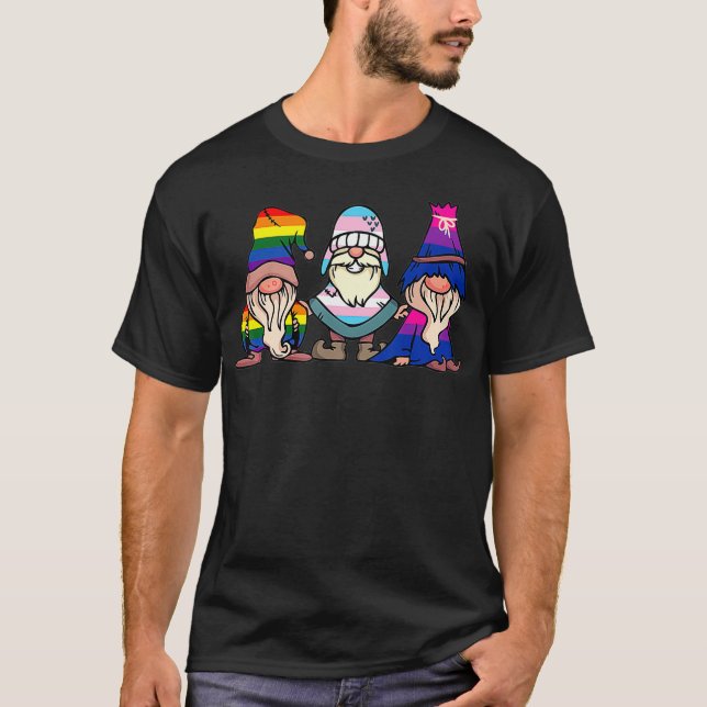 Gnome LGBTQ Gnomies Gay Bisexual Transsexual Pride T-Shirt (Front)