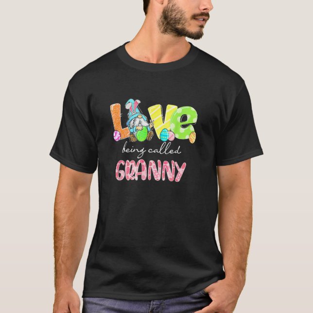 Gnome Love Being Called Granny Easter Day Family M T-Shirt (Front)