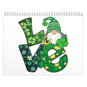 Gnome Love Funny St Patricks Day Calendar
