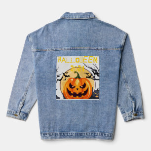 Gnome love Happy Halloween 2024  Denim Jacket