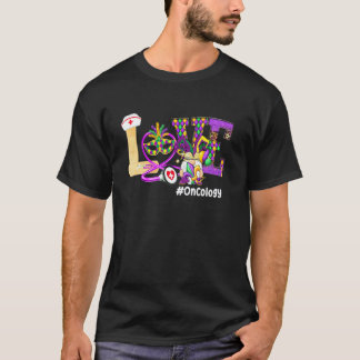 Gnome Love Oncology Nurse Funny Mardi Gras Carniva T-Shirt