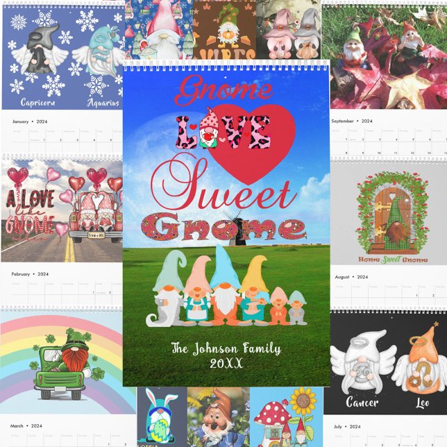 Gnome Love Sweet Gnome Family Name Season Holidays Calendar (Gnome Love Sweet Gnome Family Name Season Holidays Calendar)