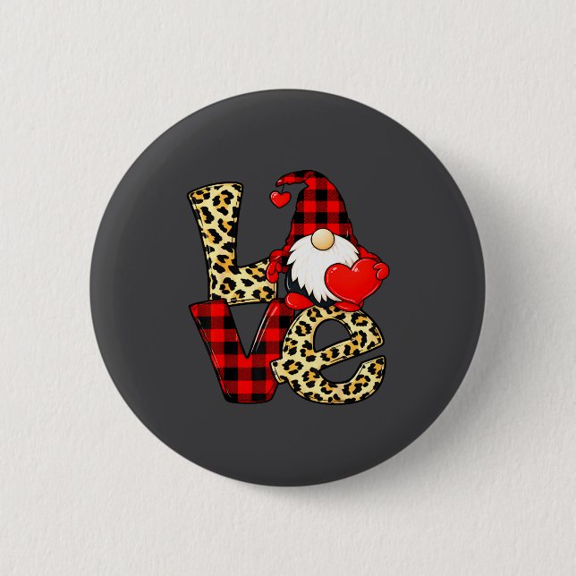 Gnome Love Valentine Gnomes Valentines Day Men Wom 6 Cm Round Badge (Front)