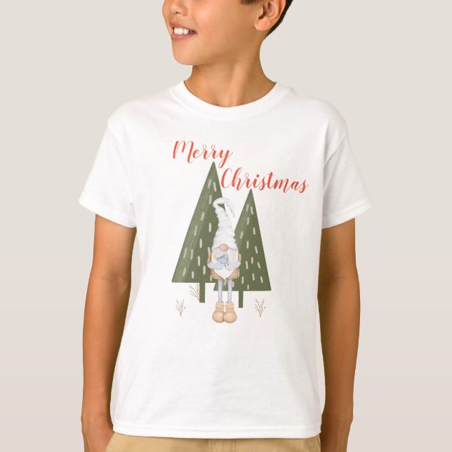 Gnome Merry Christmas For Boy T-Shirt Matching (Front)