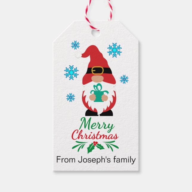 Gnome merry christmas gift tags (Front)
