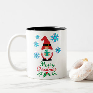 Gnome merry christmas Two-Tone coffee mug