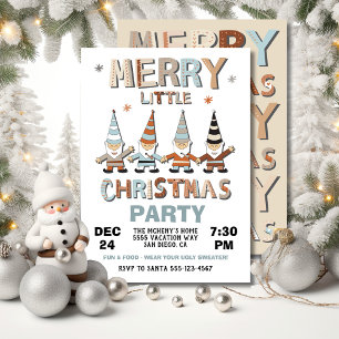 Gnome Merry Little Christmas Party Invitation