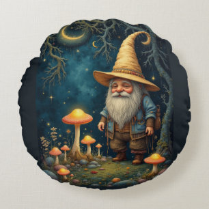 Gnome night round cushion