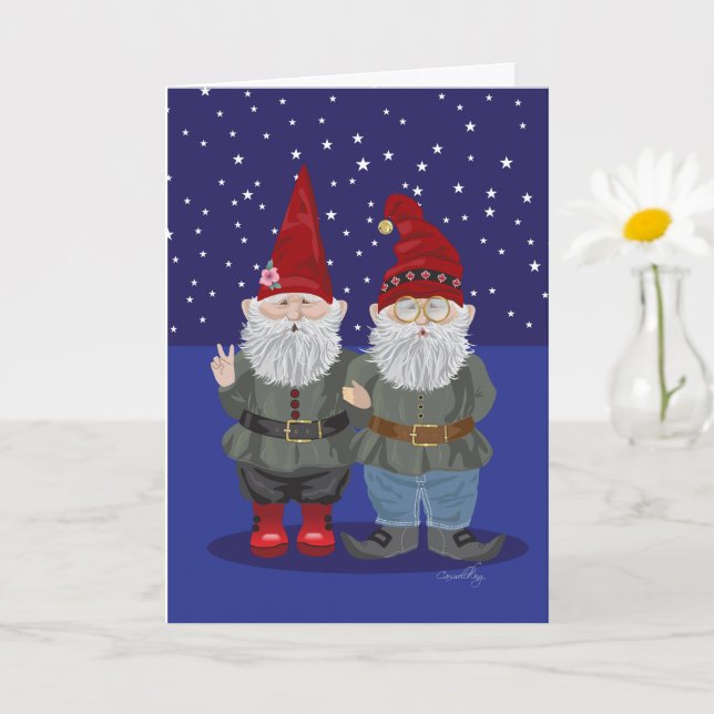 Gnome Nights Folded Greeting Card (Small Plant)