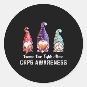 Gnome Nobody Fights RSD CRPS Awareness Alone CRPS  Classic Round Sticker