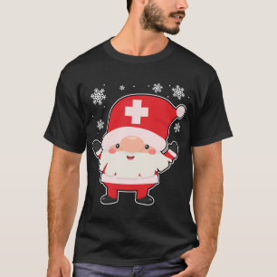 Gnome Nurse Santa Christmas Cute RN LPN Nursing X- T-Shirt