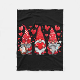 Gnome Nurse Scrub Valentine Rn Icu Er Valentines D Fleece Blanket