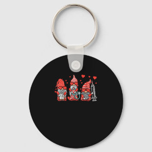 Gnome Nurse Scrub Valentine RN ICU ER Valentines D Key Ring