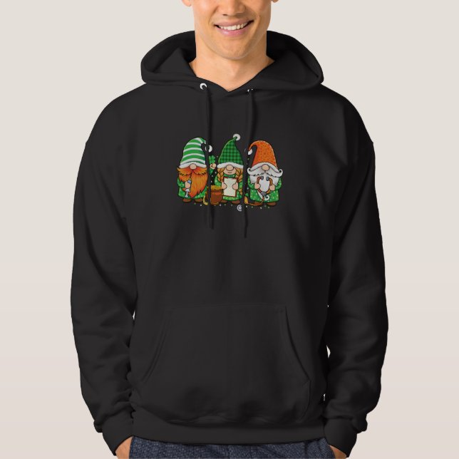 Gnome Nurses Saint Pattys day Scrub Nurse St Patri Hoodie (Front)