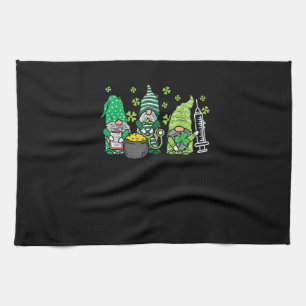 Gnome Nurses Saint Pattys Scrub Nurse St Patricks Tea Towel