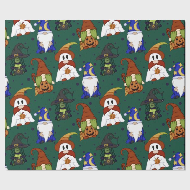 Gnome-o-Ween (Large) Wrapping Paper (Seam)