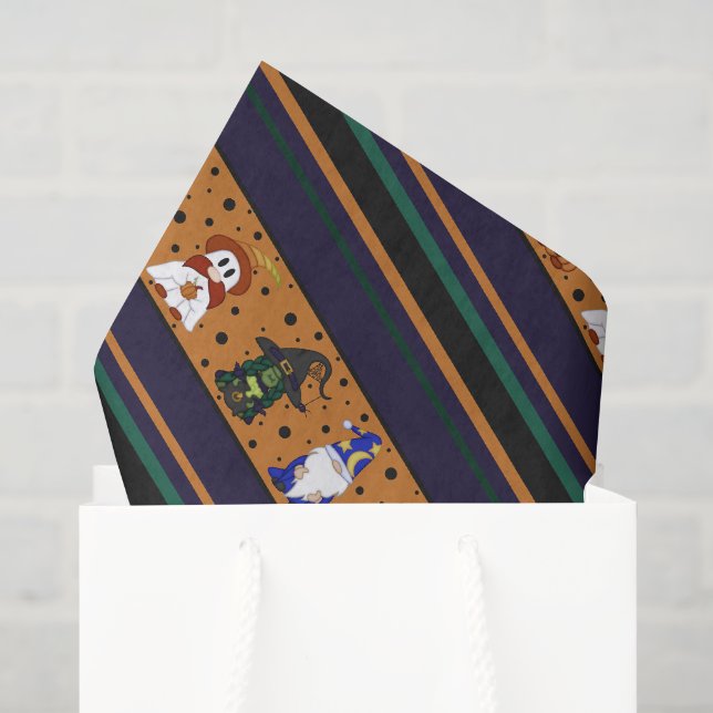 Gnome-o-Ween Stripe (Medium) Tissue Paper (Gift Bag)