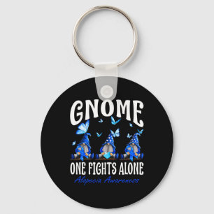 Gnome One Fights Alone Alopecia Awareness 1 Key Ring