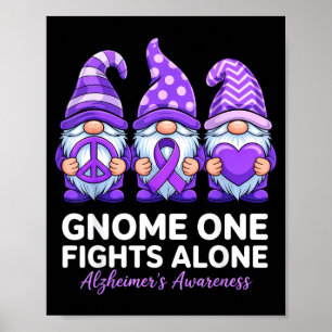 Gnome one fights alone alzheimer's awareness poster