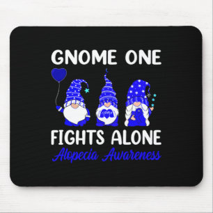 Gnome One Fights Alone Blue Ribbon Alopecia Awaren Mouse Pad