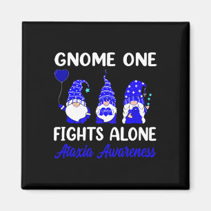 Gnome One Fights Alone Blue Ribbon Ataxia Awarenes Magnet