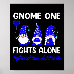 Gnome One Fights Alone Blue Ribbon Hydrocephalus A Poster