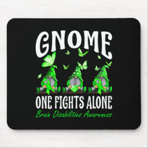 Gnome One Fights Alone Brain Disabilities Awarenes Mouse Pad