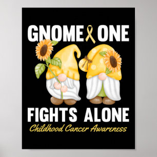 Gnome One Fights Alone Childhood Cancer Awareness Poster