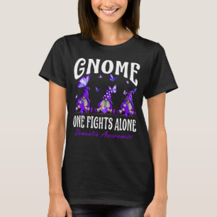 Gnome One Fights Alone Dementia Awareness T-Shirt
