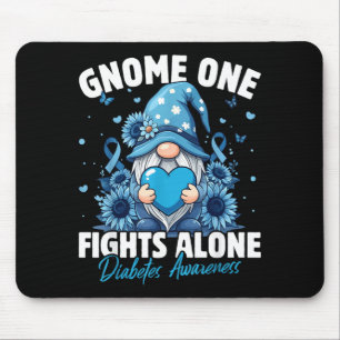 Gnome One Fights Alone Diabetes Awareness Artwork Mouse Pad
