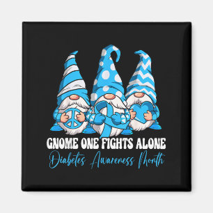 Gnome One Fights Alone Diabetes Awareness Month Magnet