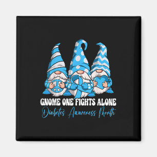 Gnome One Fights Alone Diabetes Awareness Month Magnet