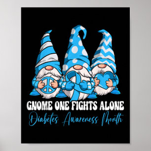 Gnome One Fights Alone Diabetes Awareness Month Poster