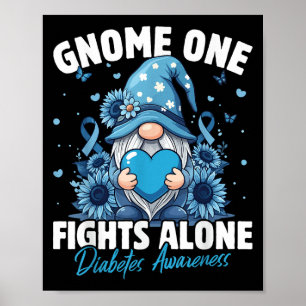 Gnome One Fights Alone Diabetes Awareness Poster