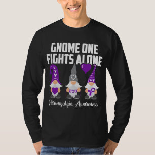 Gnome One Fights Alone Fibromyalgia Awareness Cute T-Shirt
