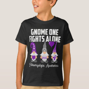 Gnome One Fights Alone Fibromyalgia Awareness Cute T-Shirt