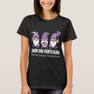 Gnome One Fights Alone Fibromyalgia Awareness Warr T-Shirt