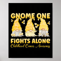 Gnome One Fights Alone Gold Childhood Cancer Aware