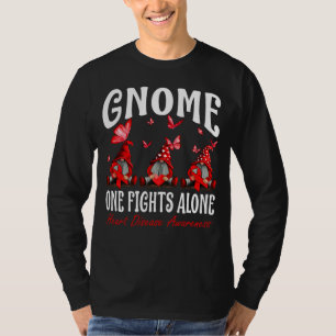 Gnome One Fights Alone Heart Disease Awareness T-Shirt