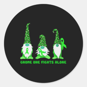 Gnome One Fights Alone Kidney Disease Awareness Classic Round Sticker