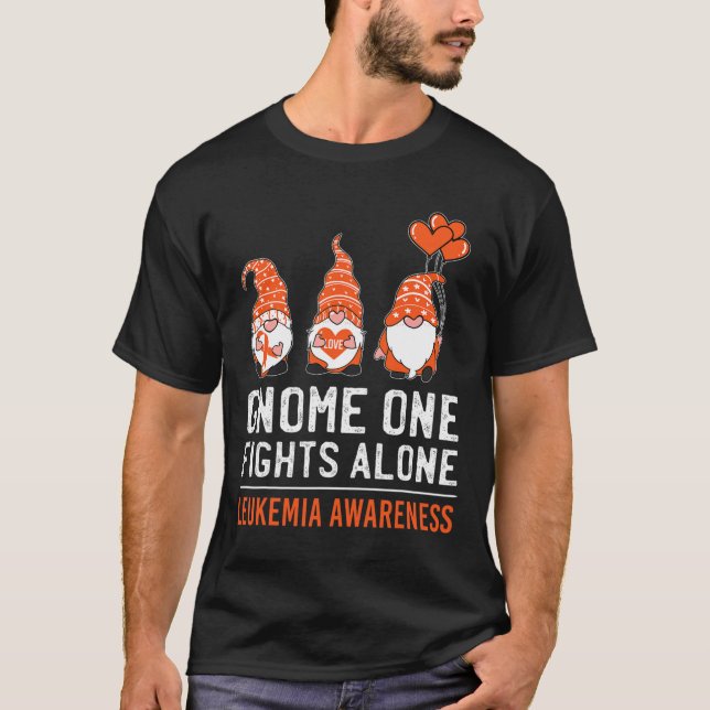 Gnome One Fights Alone Leukaemia Cancer Awareness  T-Shirt (Front)