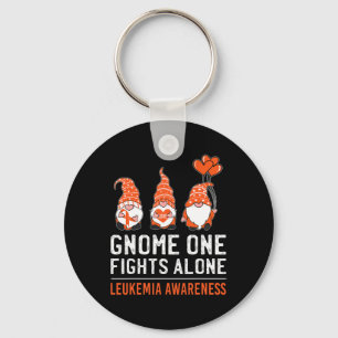 Gnome One Fights Alone Leukemia Cancer Awareness R Key Ring