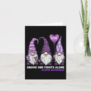 Gnome One Fights Alone Lupus Awareness Month Purpl Card