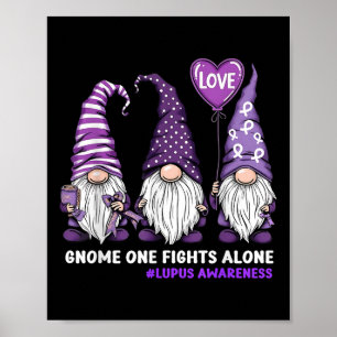 Gnome One Fights Alone Lupus Awareness Month Purpl Poster