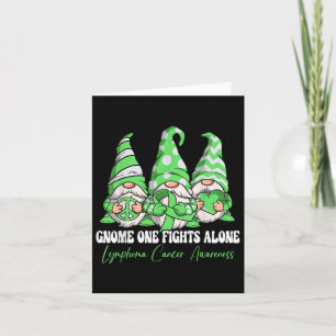 Gnome One Fights Alone Lymphoma Cancer Awareness Card