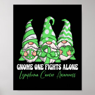 Gnome One Fights Alone Lymphoma Cancer Awareness  Poster