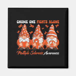 Gnome One Fights Alone Multiple Sclerosis Orange R Magnet
