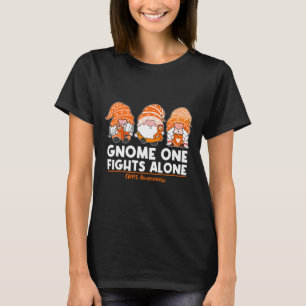 Gnome One Fights Alone Orange Ribbon Crps Awarenes T-Shirt